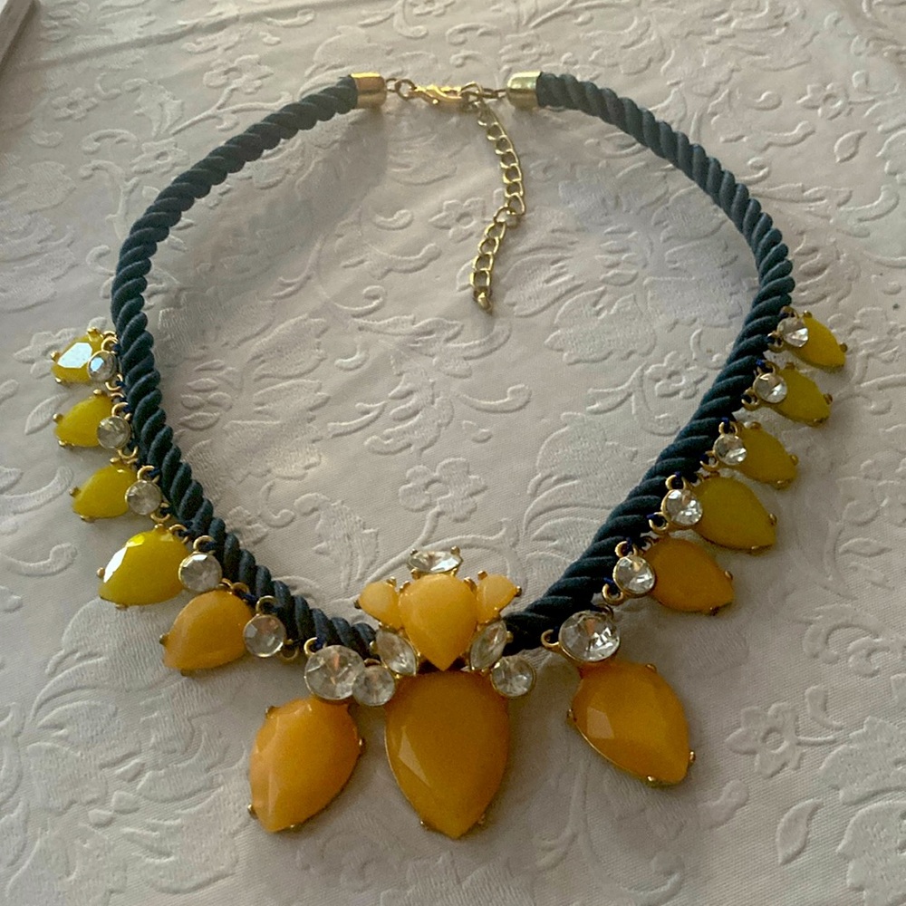 Yellow and cream  gold color necklace